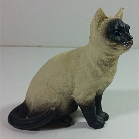 Vintage Siamese Cat Figurine 3in Tall Kitten Figurine Seal Point Home Decor - Picture 2 of 6